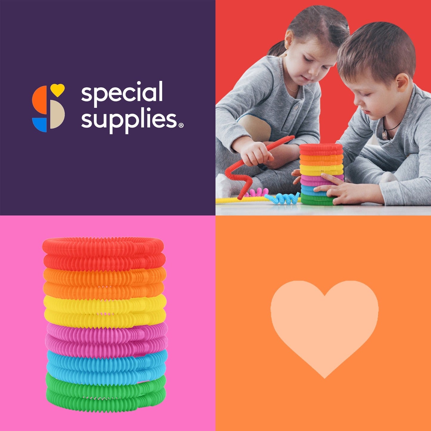Special Supplies MINI Pull Pop Tubes (30-Pack) – Sensory Fidget Toys – Primary Colors