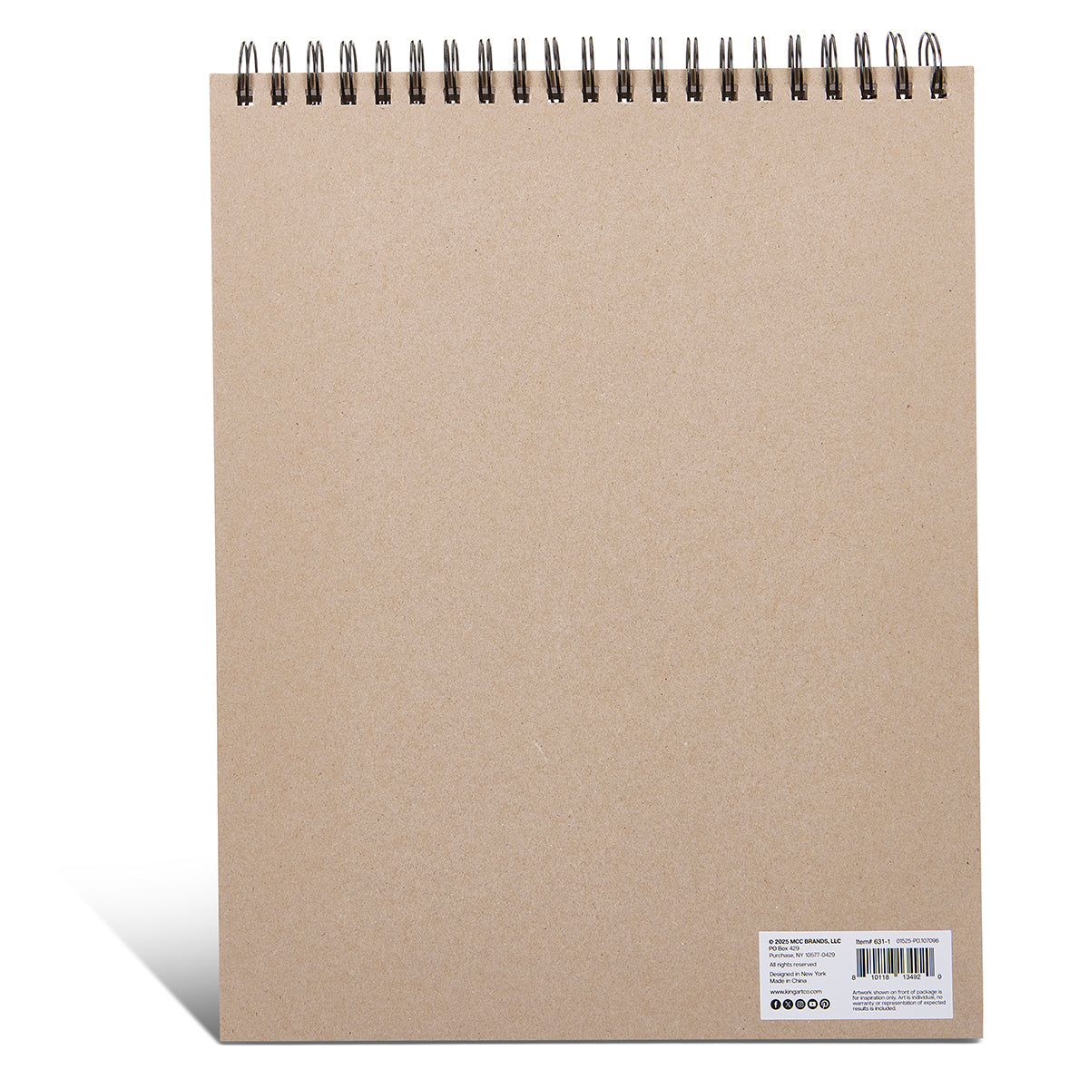KINGART® Sketch Paper Pad, 11" x 14", 100 Sheets (200 Pages), 60lb/90gsm, Spiral-Bound