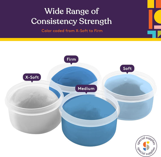 Special Supplies Silicone Therapy Putty – Ocean Colors – 4 Strength Levels for Hand Strength & Stress Relief