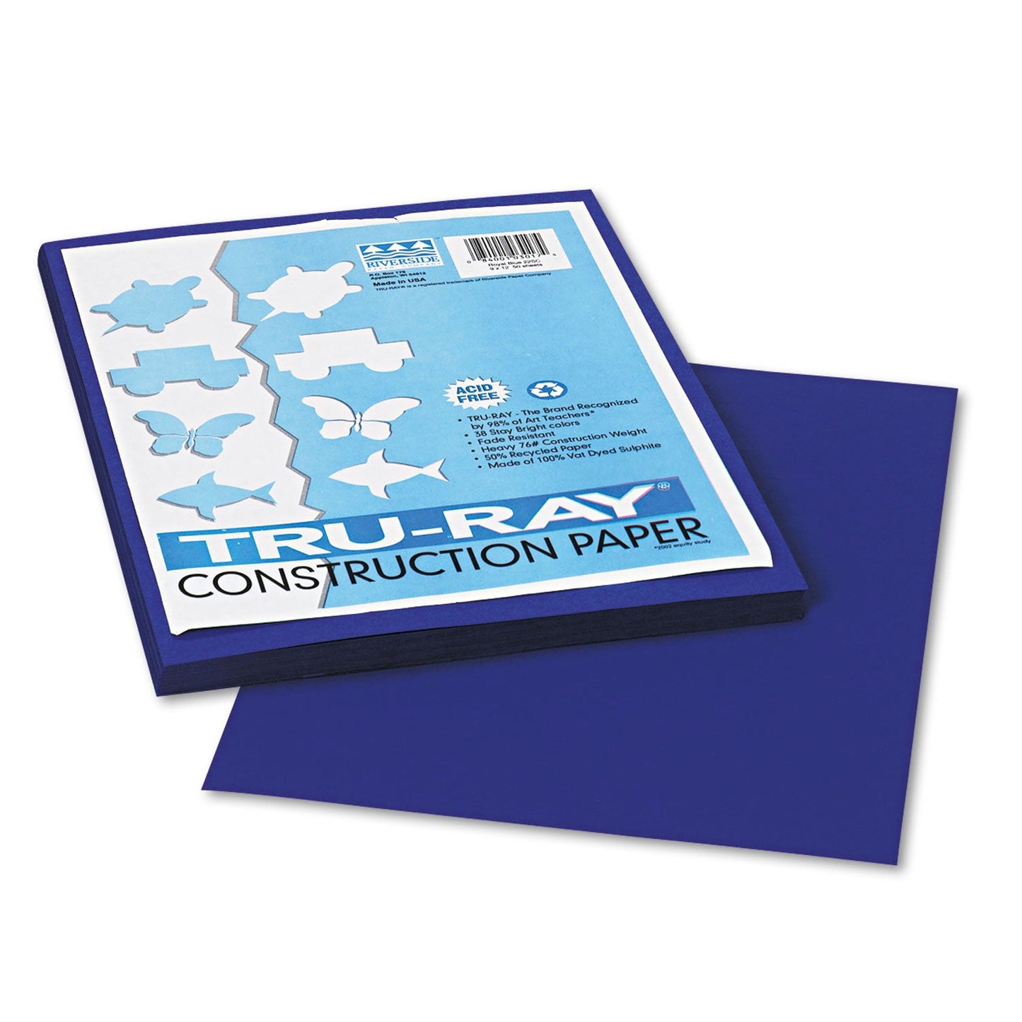 Pacon Tru-Ray Construction Paper – Royal Blue – 50 Sheets Heavyweight 76 lb Craft Paper 9"x12" for School & Creative Projects