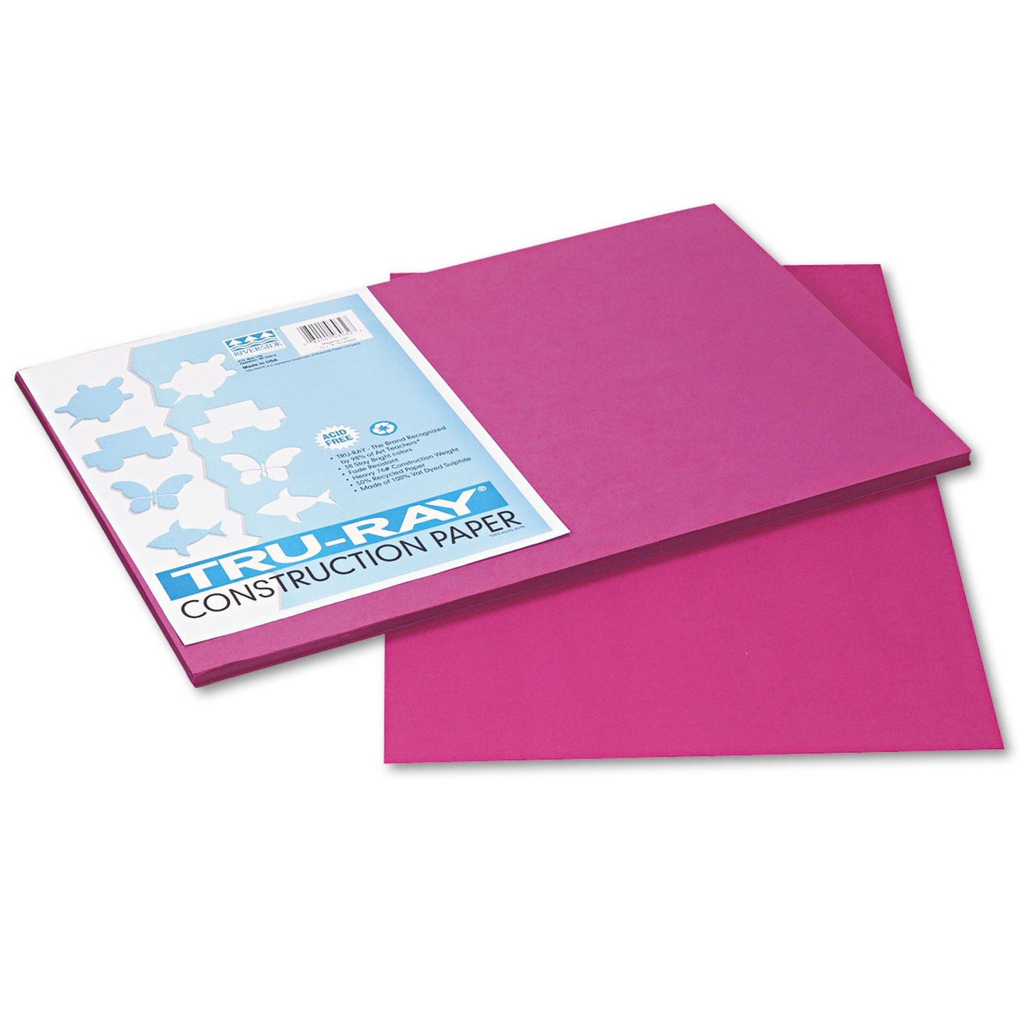 r Pacon Tru-Ray Construction Paper – Magenta – 50 Sheets Heavyweight 76 lb Craft Paper 12"x18" for School & Creative Projects
