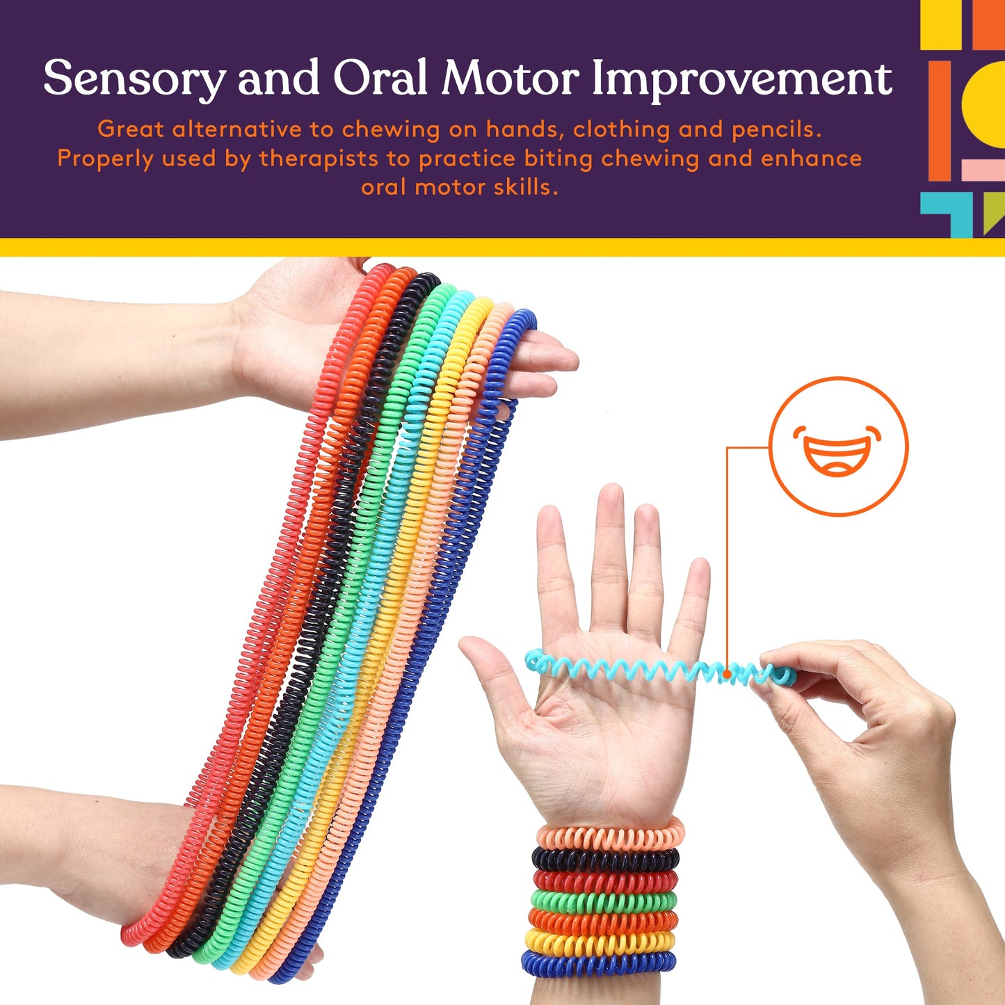 Special Supplies Chewable Sensory Necklace & Bracelet Set (16-Pack) – Safe Oral Fidget Jewelry for Kids with Autism, ADHD, and Anxiety