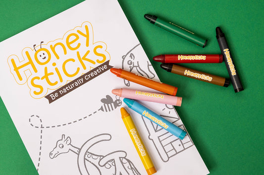 Honeysticks Activity Set – Jumbo Posters with Natural Beeswax Crayons for Kids