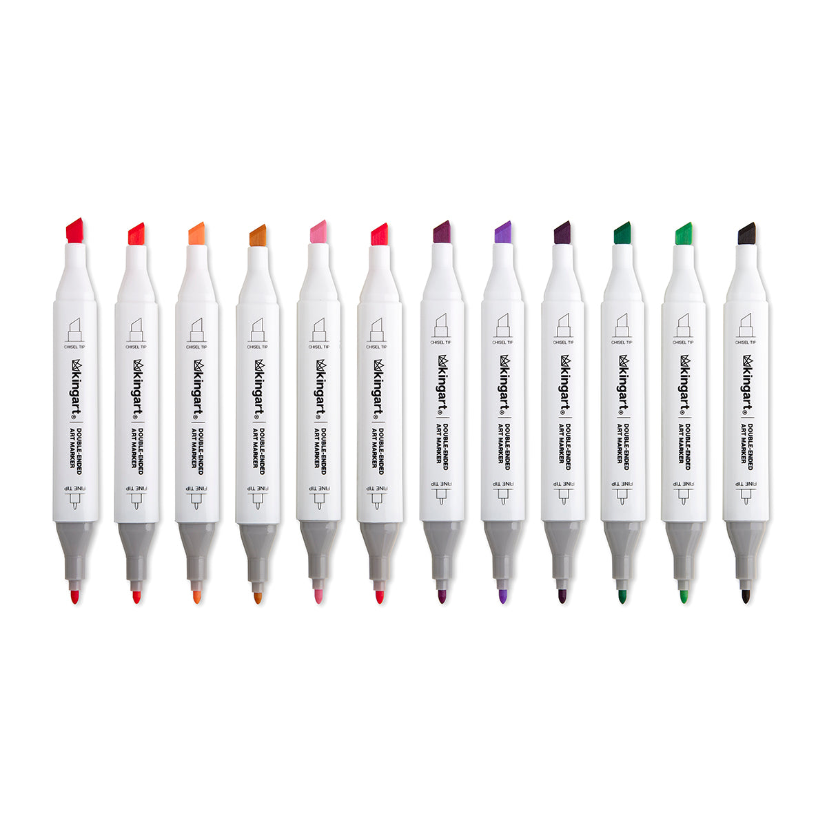 KINGART® Double-Ended Alcohol Markers - 12 Floral Colors