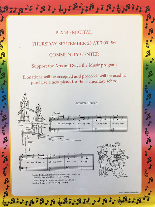 Shapes Etc. Music Notes Border Designer Craft Paper | 50 sheets | Standard Size 8.5"x11"