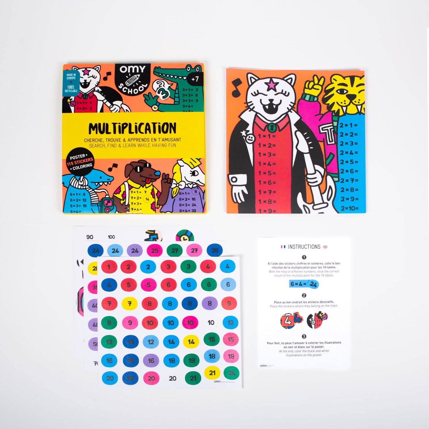 OMY Multiplication Puzzle Poster – Playful Learning & Mental Math Mastery for Big Kids