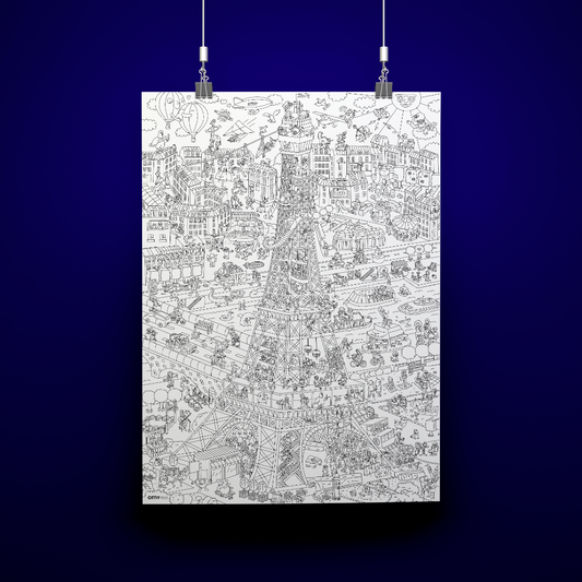 OMY Eiffel Tower Giant Coloring Poster – Paris City Adventure for Big Kids & Creative Play
