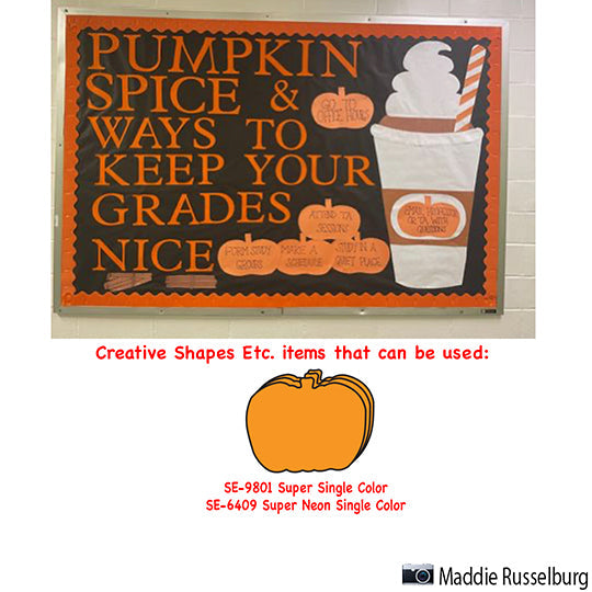 Shapes Etc. Bright Neon Pumpkin Super Cut-Outs – Large Orange Cardstock Pumpkins for Classroom Crafts, Learning Games & Fall Decorations (15 Sheets, 8” x 10”)