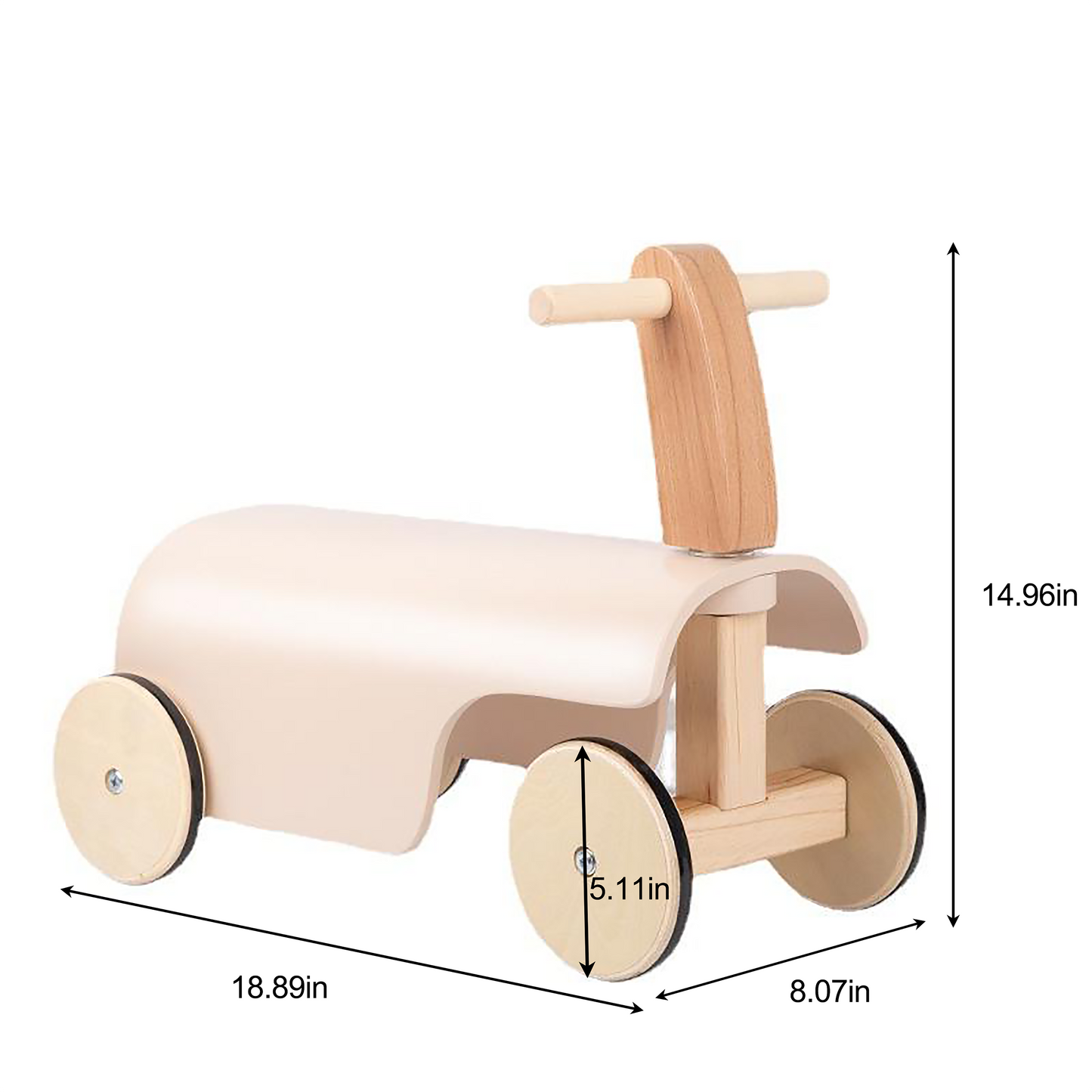 Avenlur Wooden Ride-On Walker Toy – 2-in-1 Push Walker and Ride-On Balance Bike for Toddlers, Montessori-Inspired Design