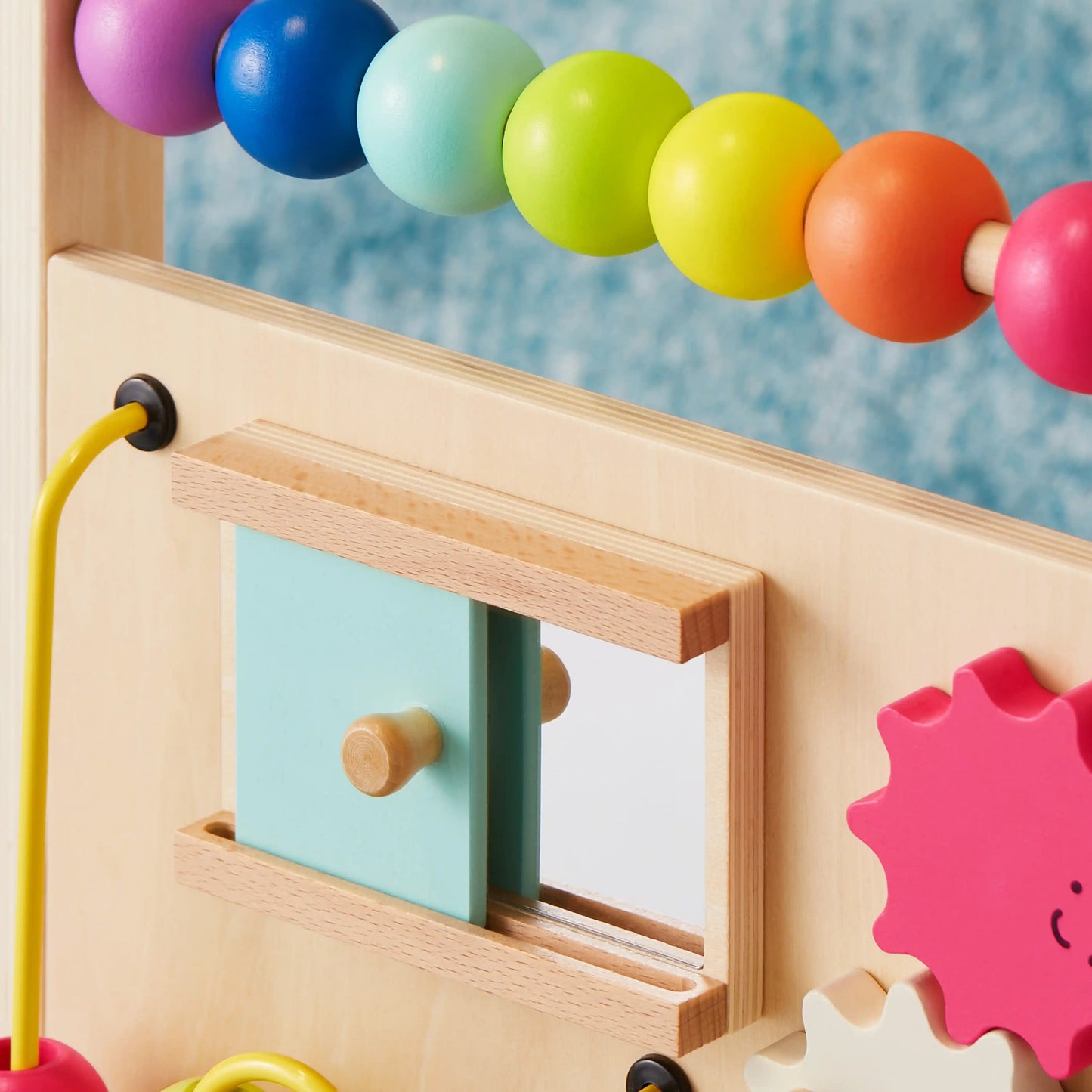 Tiny Land® Premium Rainbow Wooden Baby Walker – Adjustable Push Toy for First Steps & Learning Play