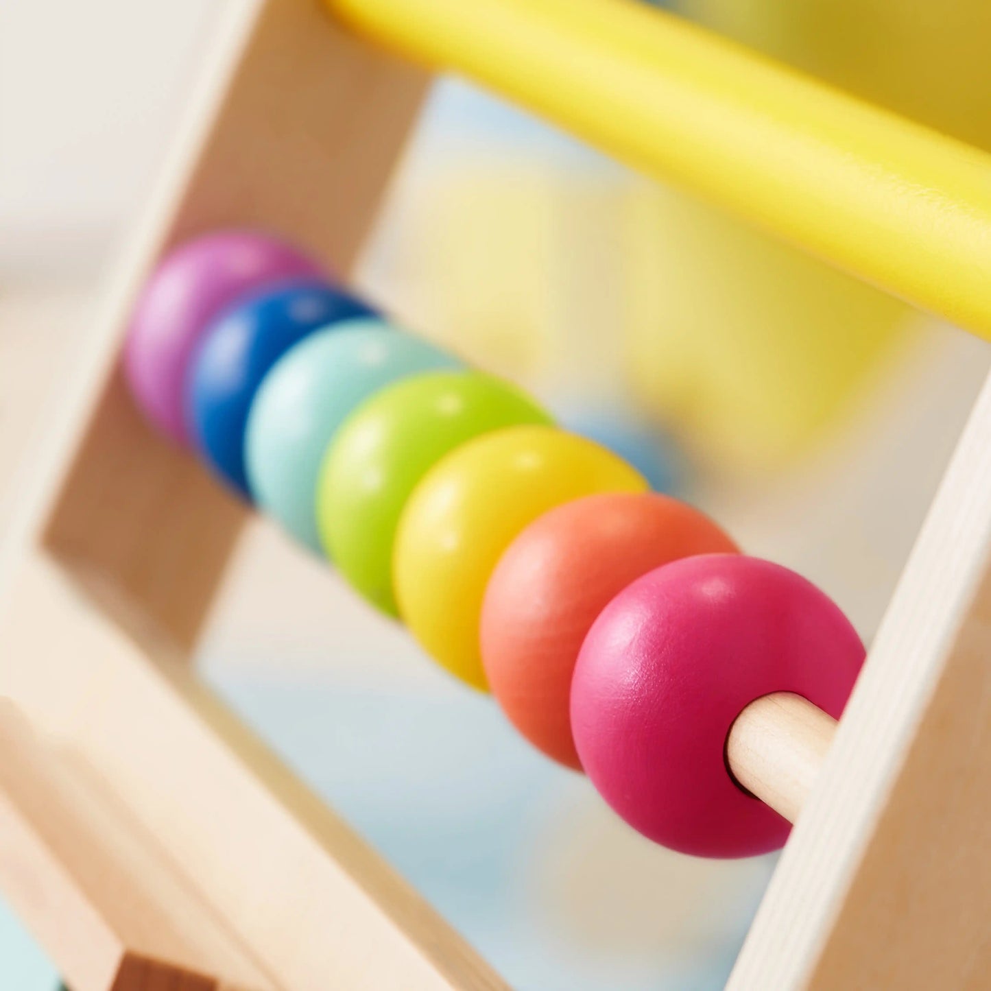 Tiny Land® Premium Rainbow Wooden Baby Walker – Adjustable Push Toy for First Steps & Learning Play
