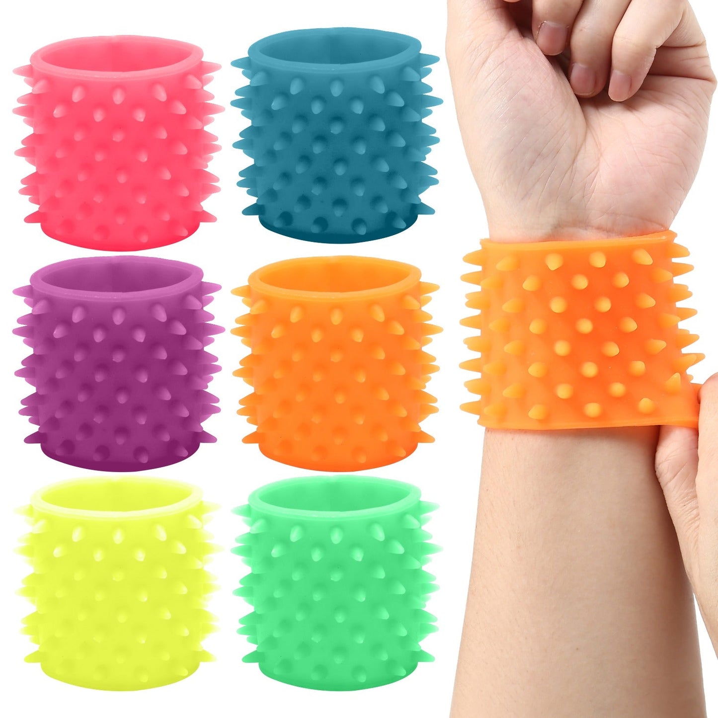 Special Supplies Spiky Sensory Bands – 6-Pack Stretchy Fidget Bracelets for Kids