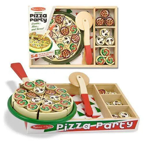 Melissa & Doug Pizza Party Wooden Pizza Set – Sliceable Pretend Play & Culinary Creativity Toy