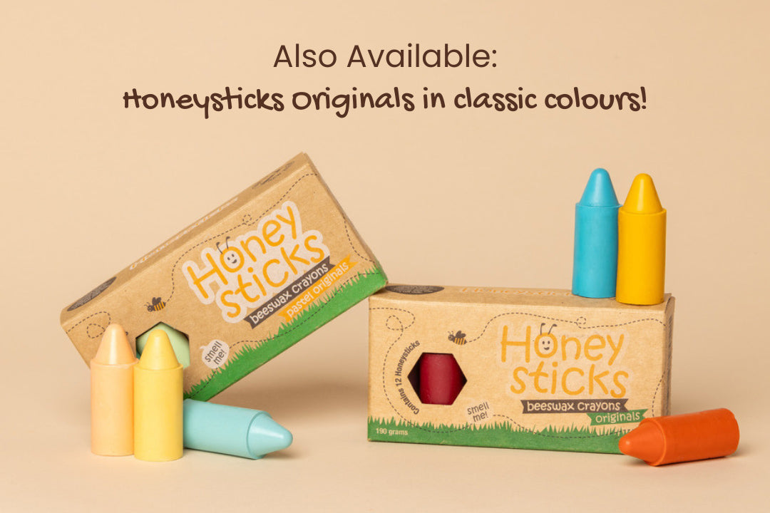 Honeysticks Pastel Originals – Natural Beeswax Crayons for Toddlers and Young Children