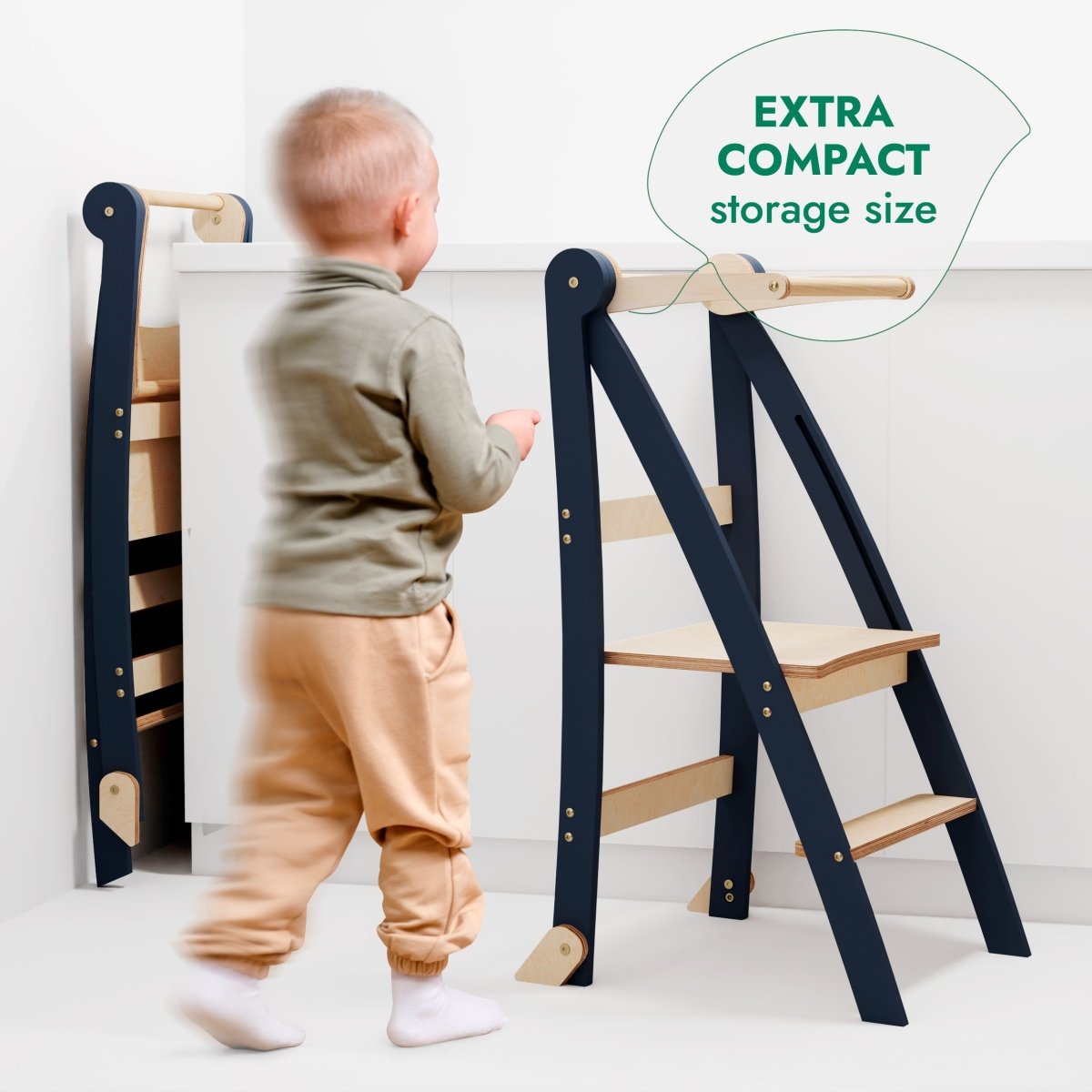 Kids Helper Toddler Tower – Foldable Graphite Step Stool for Safe, Confident, Everyday Participation
