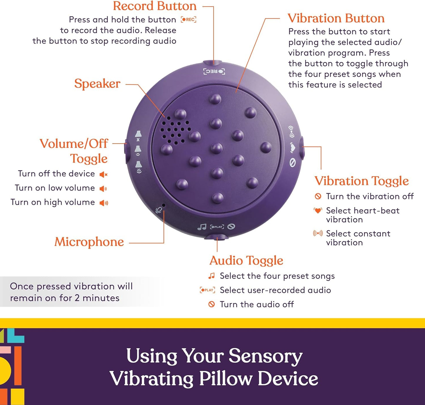 Special Supplies Vibrating Sensory Turtle Pillow with Music and Voice Recording