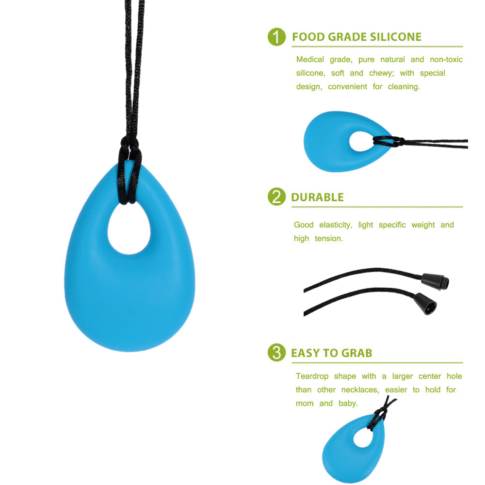 Special Supplies Silicone Chewable Jewelry – Safe Sensory Necklace & Bangle Set for Teething, Nursing, and Oral Sensory Support – Chewy Teardrop