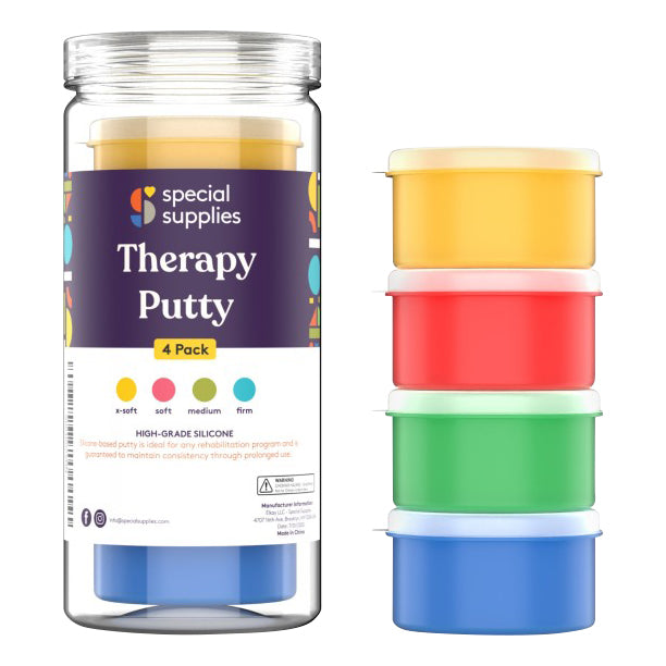Special Supplies Therapy Putty – 4-Pack Primary Colors for Hand Strength, Fine Motor Skills & Stress Relief