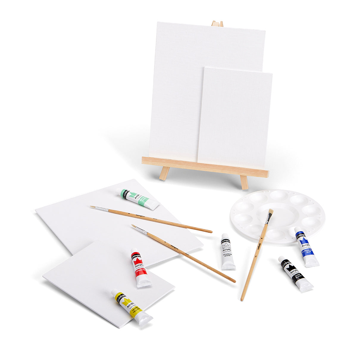 KINGART® Studio Acrylic Painting Set with Tabletop Easel – 15 Piece Set
