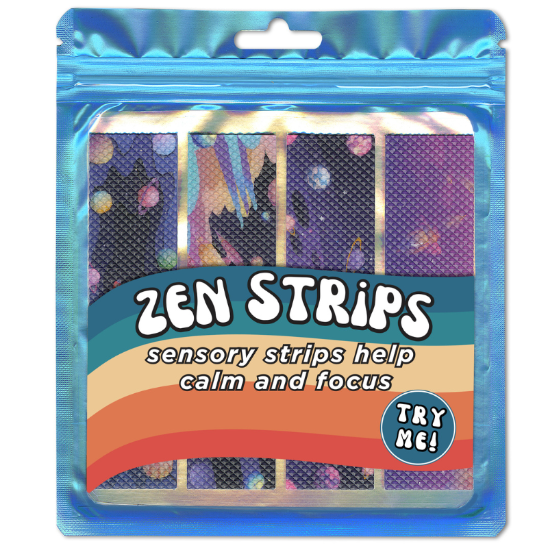 The Pencil Grip Inc. Zen Strips – Textured Sensory Calming Strips - Bumpy Space Colors (4-Pack)