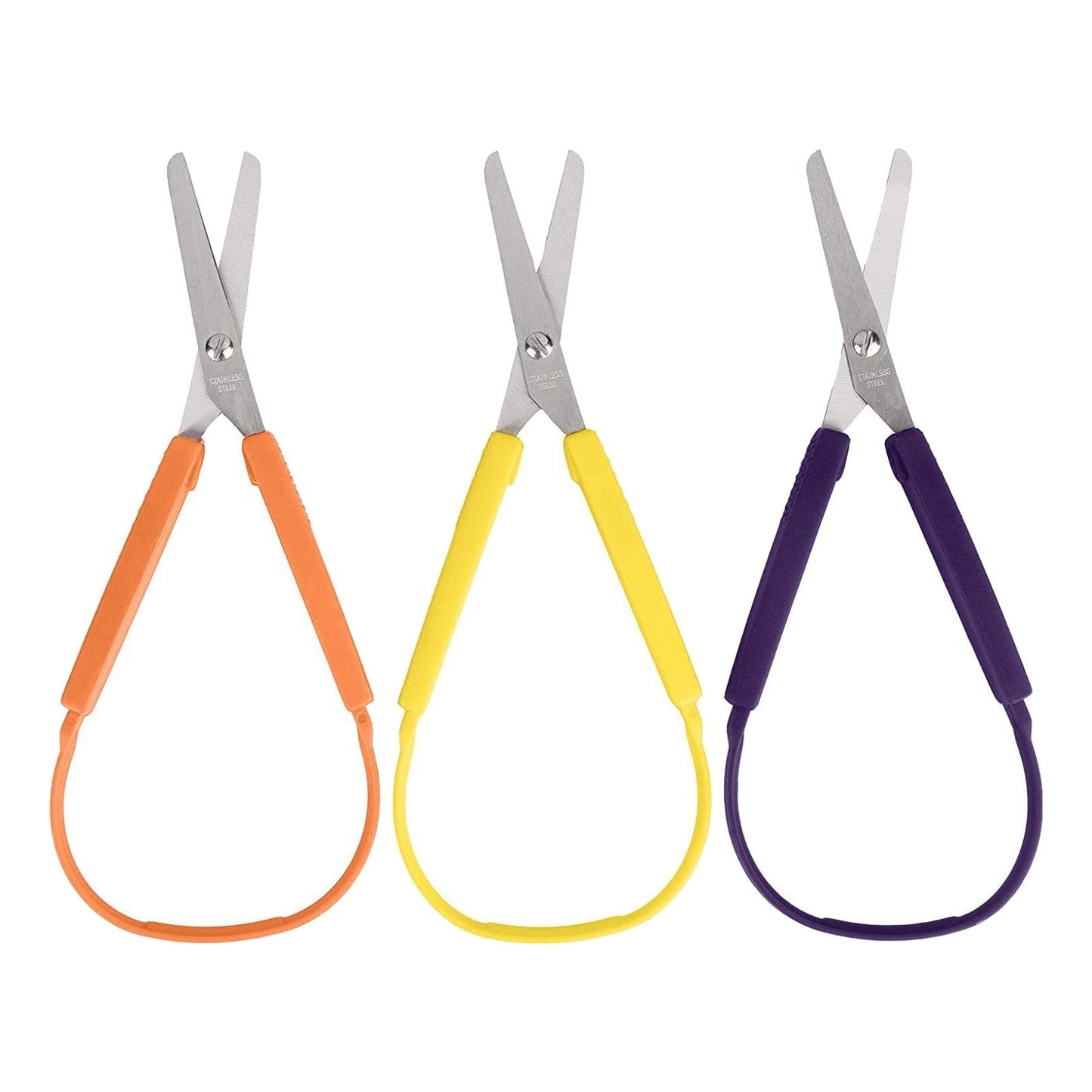 Special Supplies Large Loop Scissors for Kids and Adults 8" Inches (3-Pack)