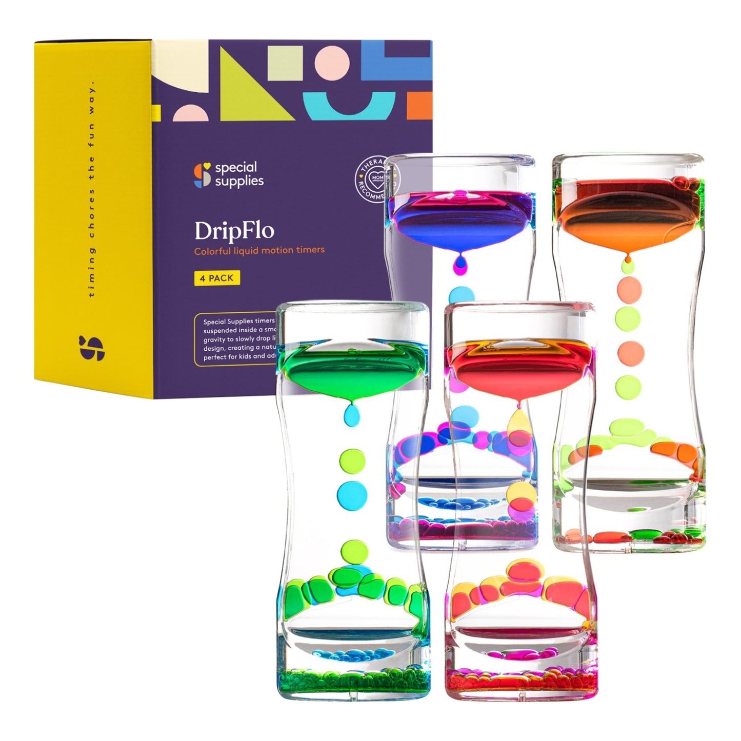 Liquid Motion Bubbler Timers – 4-Pack Sensory Calm Down & Focus Tools
