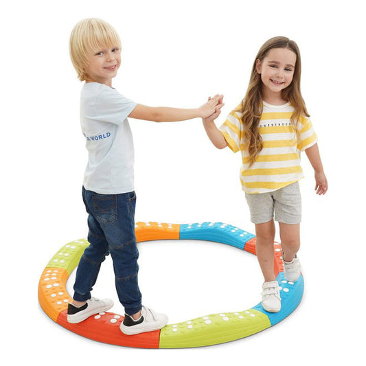 Special Supplies Wavy Circle Balance Beams – 8-Piece Stepping Stone Set for Active Play