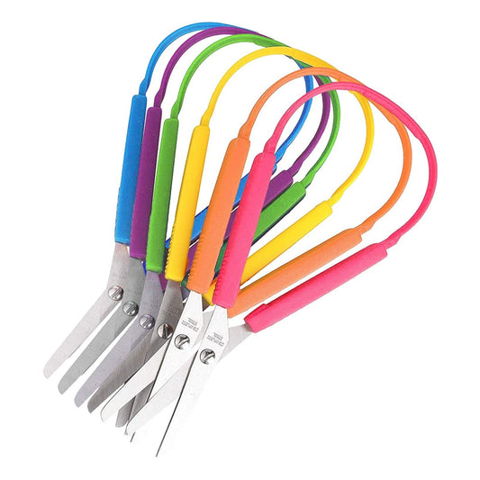 Special Supplies Large Loop Scissors for Kids and Adults 8" Inches (6-Pack)