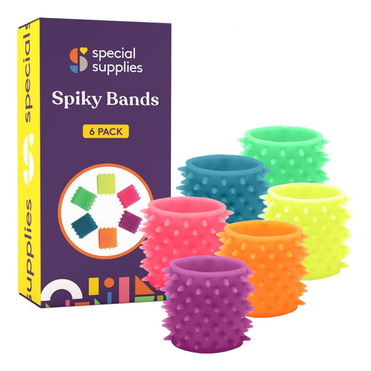 Special Supplies Spiky Sensory Bands – 6-Pack Stretchy Fidget Bracelets for Kids
