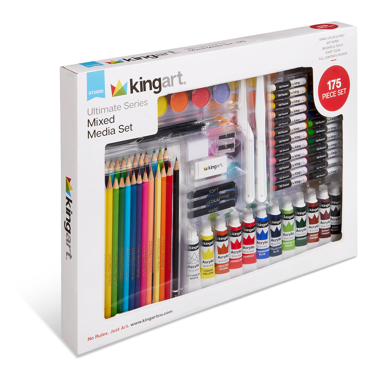 KINGART® STUDIO Mixed Media Art Set – 175-Piece Comprehensive Art Kit