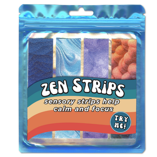 The Pencil Grip Inc. Zen Strips – Textured Sensory Calming Strips - Soothing Sandy Gradient Colors (4-Pack)
