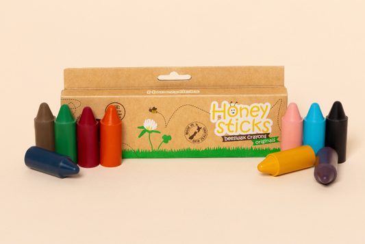 Honeysticks Originals – Natural Beeswax Crayons for Toddlers (10 Colors, First Crayon Choice)