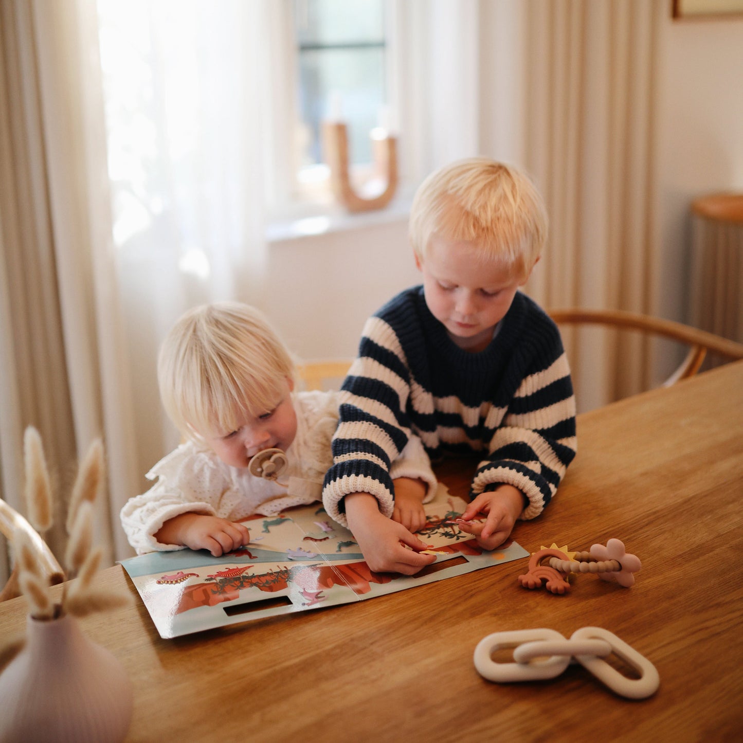 Mushie Reusable Puffy Sticker Book – Space Adventure Play Scene