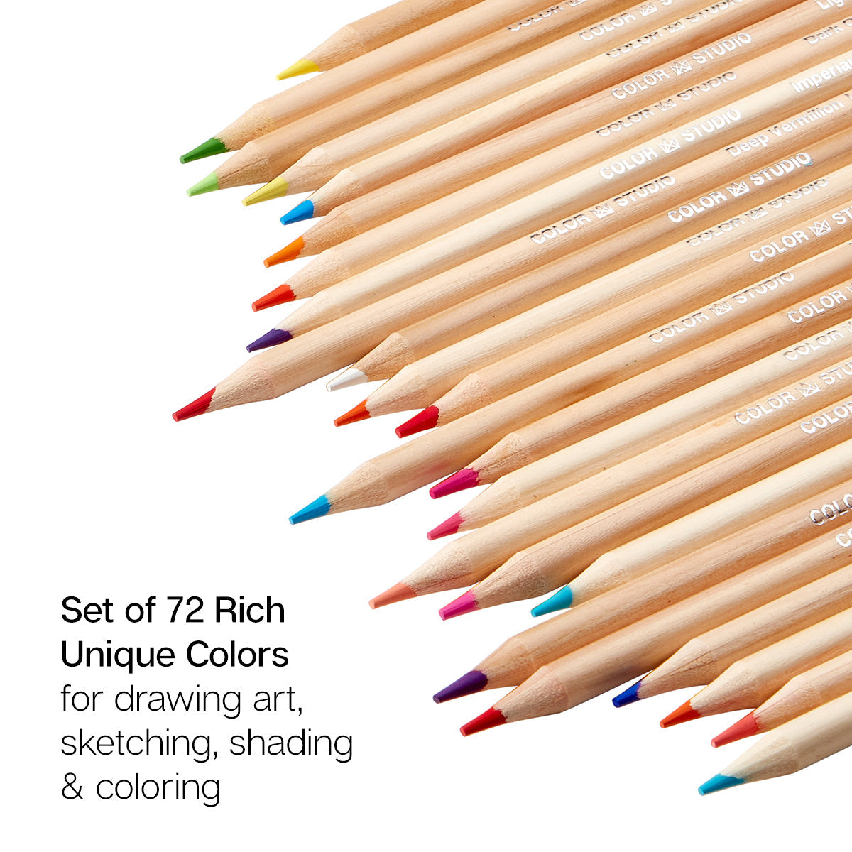 KINGART® Studio Colored Pencils – Soft Wax Core Set, 72 Colors