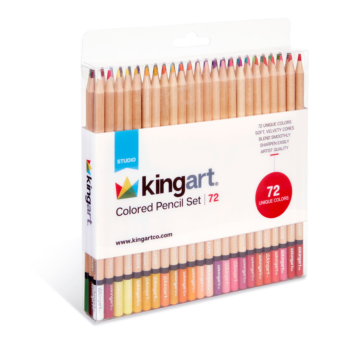 KINGART® Studio Colored Pencils – Soft Wax Core Set, 72 Colors