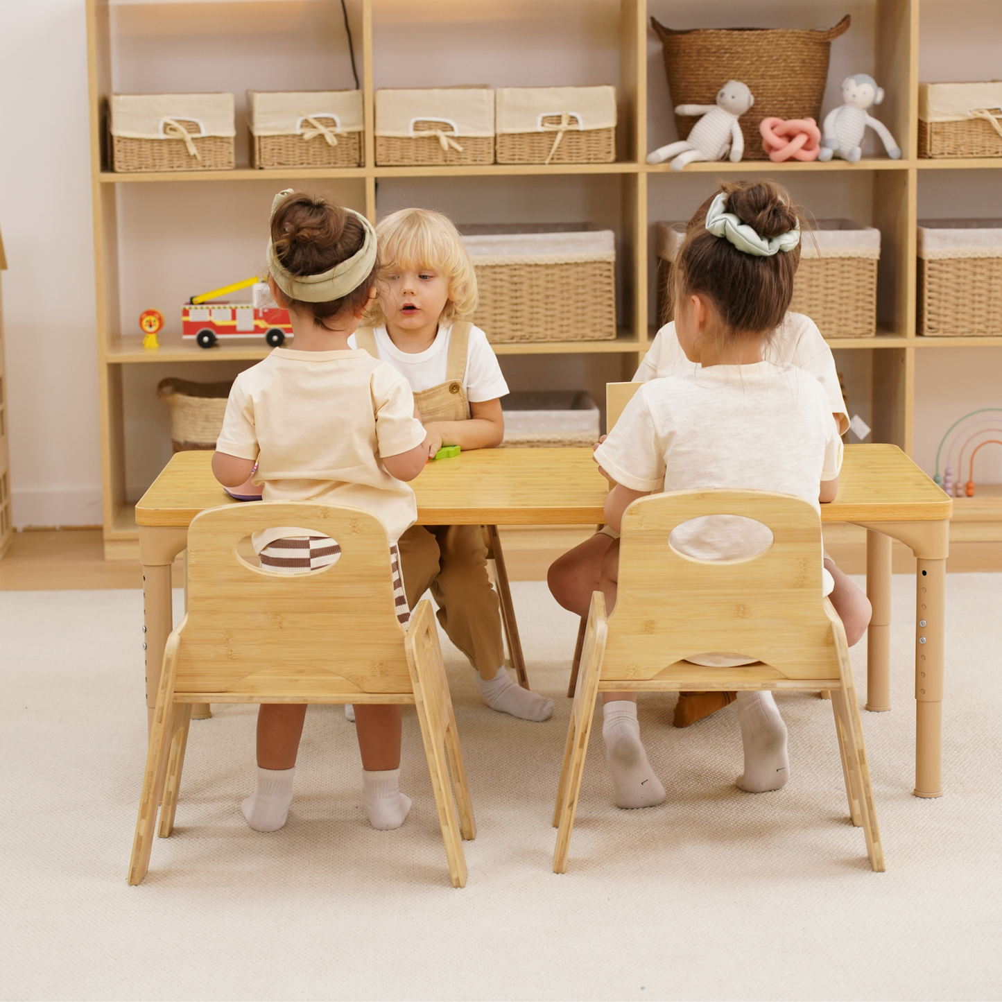 Avenlur Adrian Multi-Height Adjustable Table & Chairs Set – Montessori-Inspired Wooden Furniture for Toddlers and Kids
