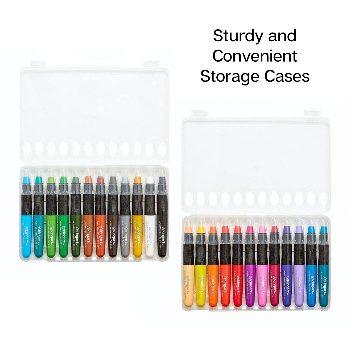 KINGART® Mixed Media Gel Stick Crayons – Set of 24 Colors
