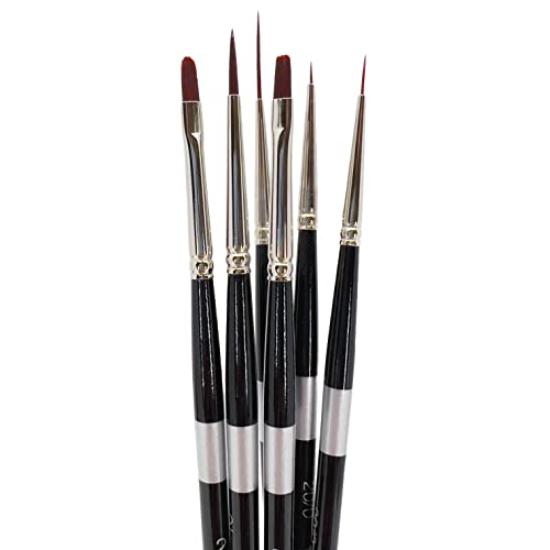 Trekell Crimson Taklon Short Handle Brush Set – Professional-Quality Artist Brushes for Growing Artists