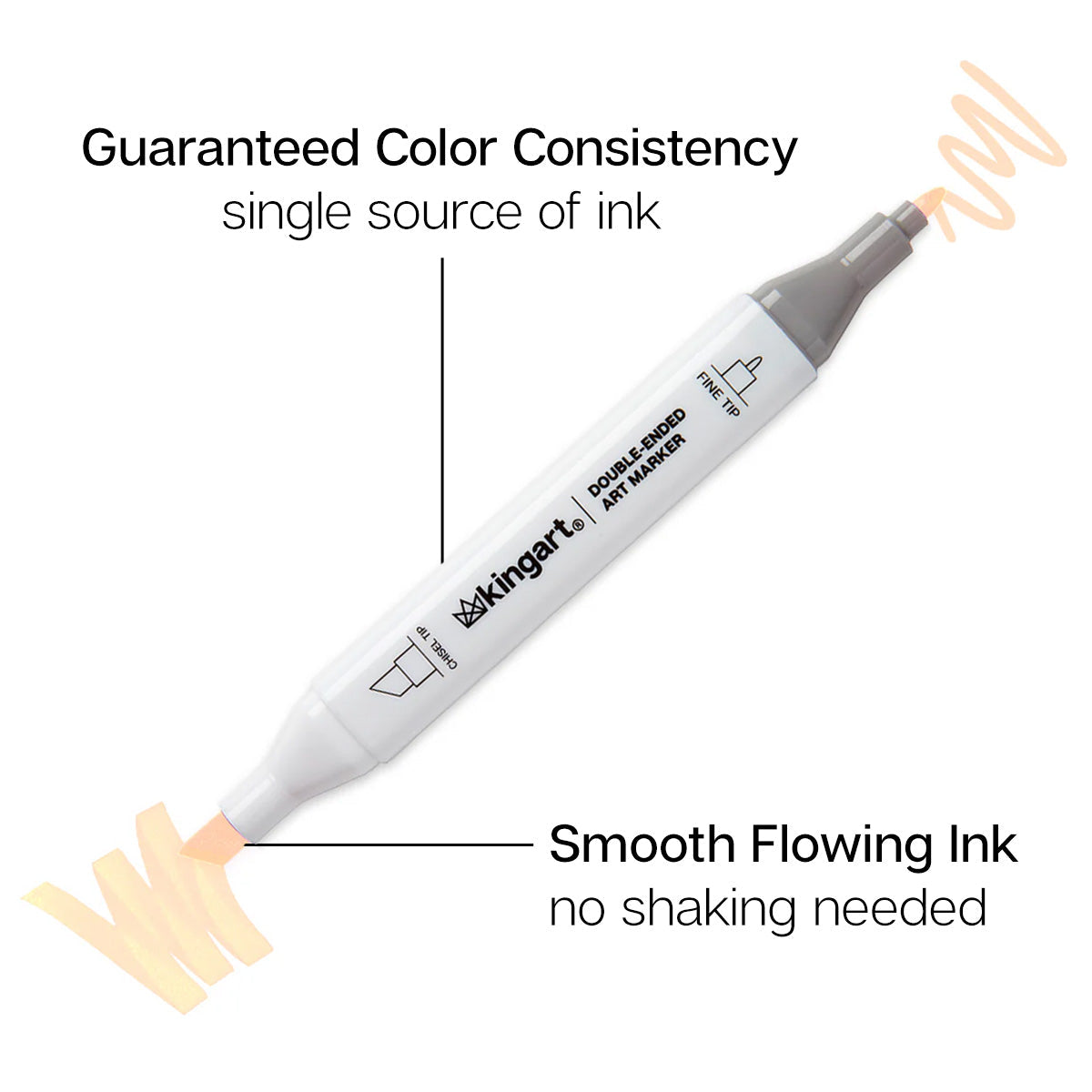 KINGART® Double-Ended Alcohol Markers - 12 Neutral Colors