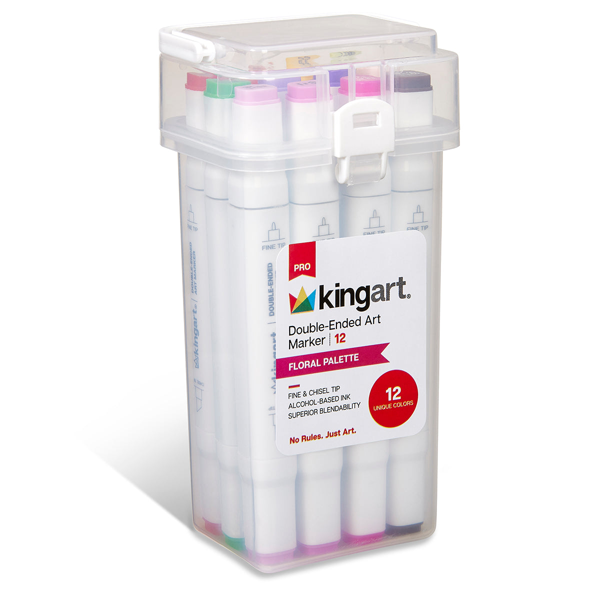 KINGART® Double-Ended Alcohol Markers - 12 Floral Colors