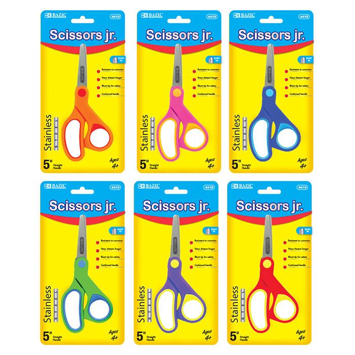 5" Soft Grip Blunt Tip Stainless Steel Scissors – Comfortable, Safe, and Durable for Kids and Classrooms