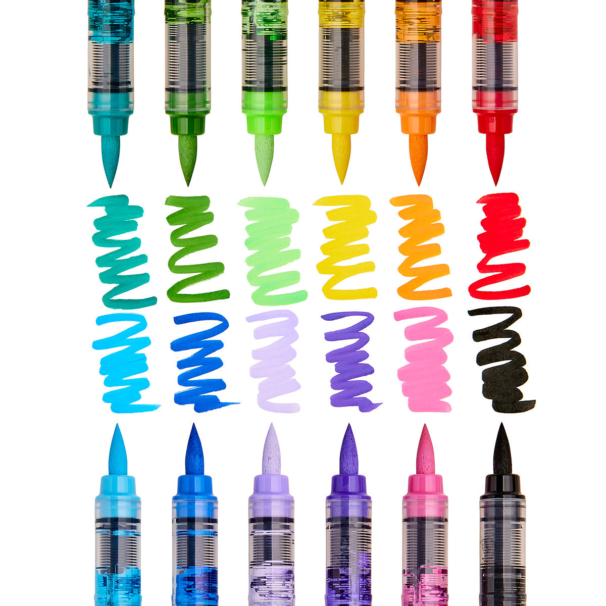 KINGART® Acrylic Paint Brush Tip Pens - 12 Classic Colors