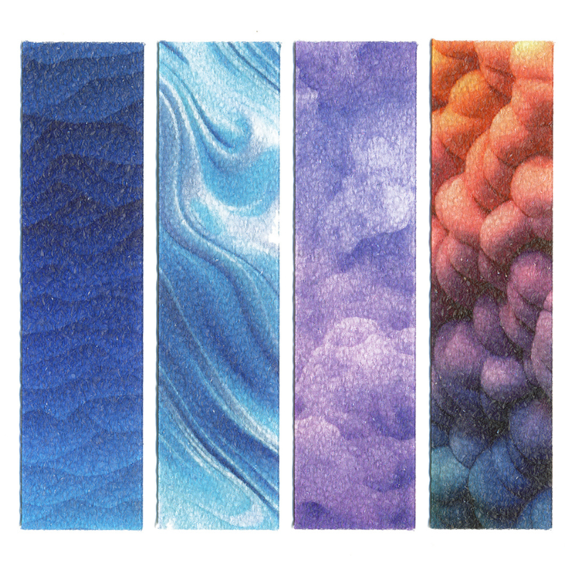 The Pencil Grip Inc. Zen Strips – Textured Sensory Calming Strips - Soothing Sandy Gradient Colors (4-Pack)