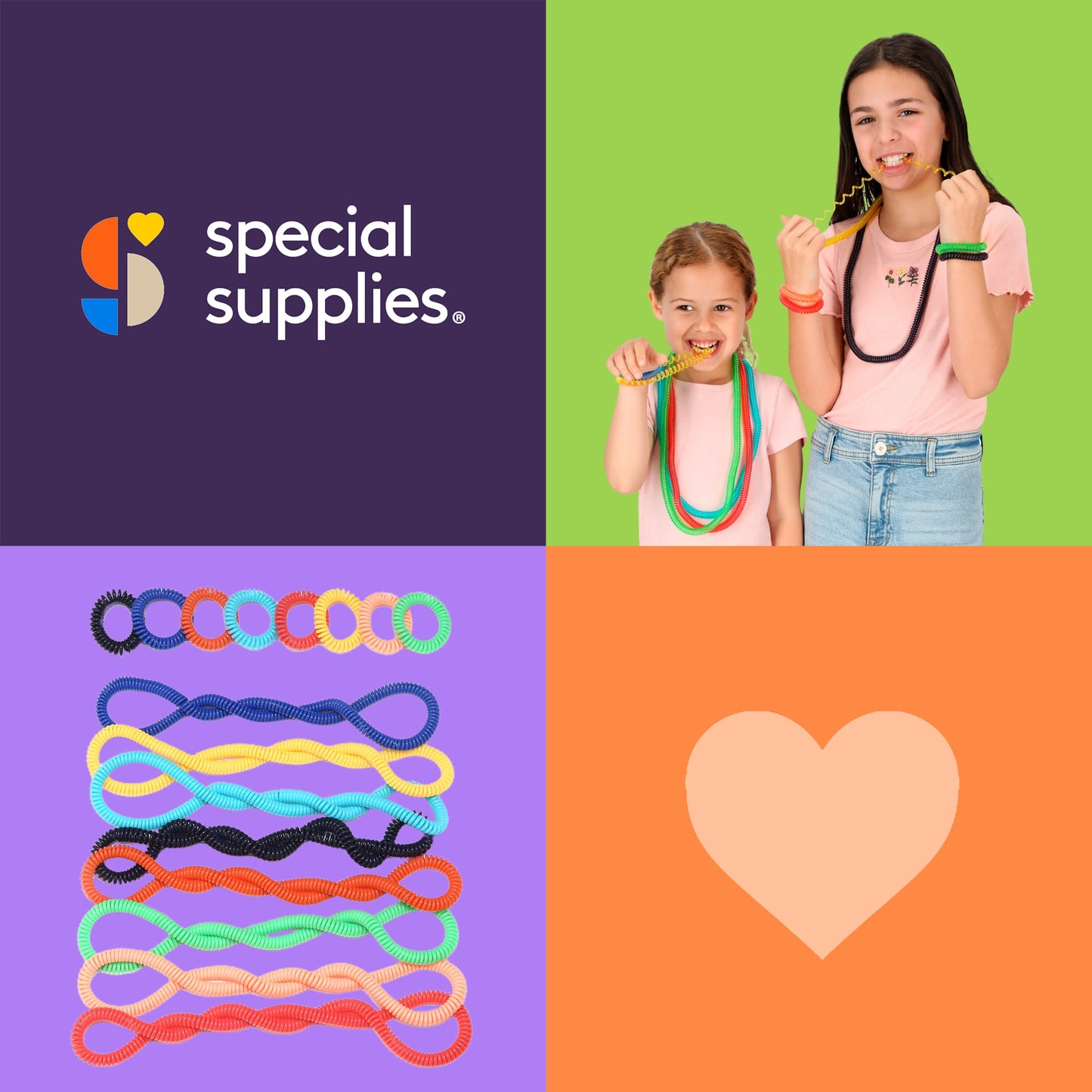 Special Supplies Chewable Sensory Necklace & Bracelet Set (16-Pack) – Safe Oral Fidget Jewelry for Kids with Autism, ADHD, and Anxiety