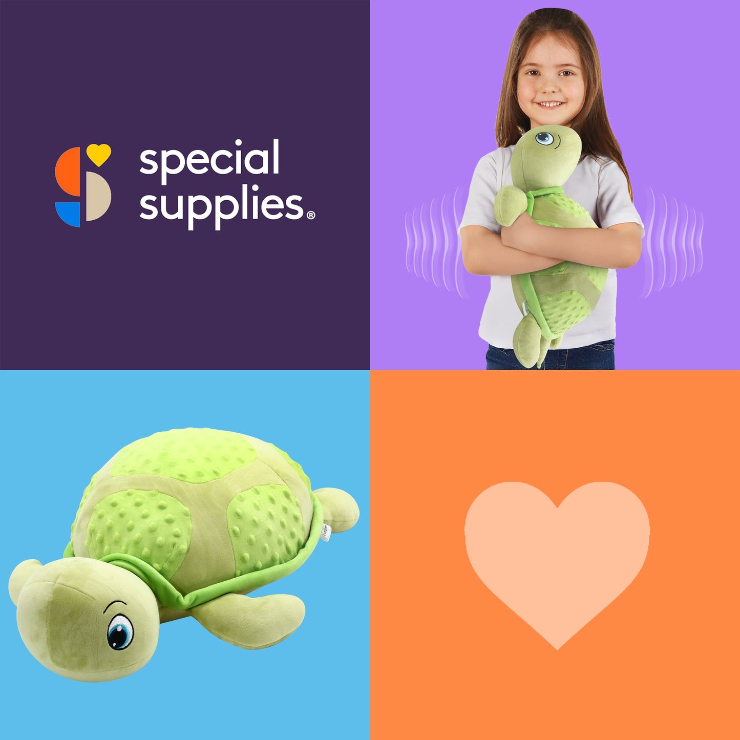 Special Supplies Vibrating Sensory Turtle Pillow with Music and Voice Recording