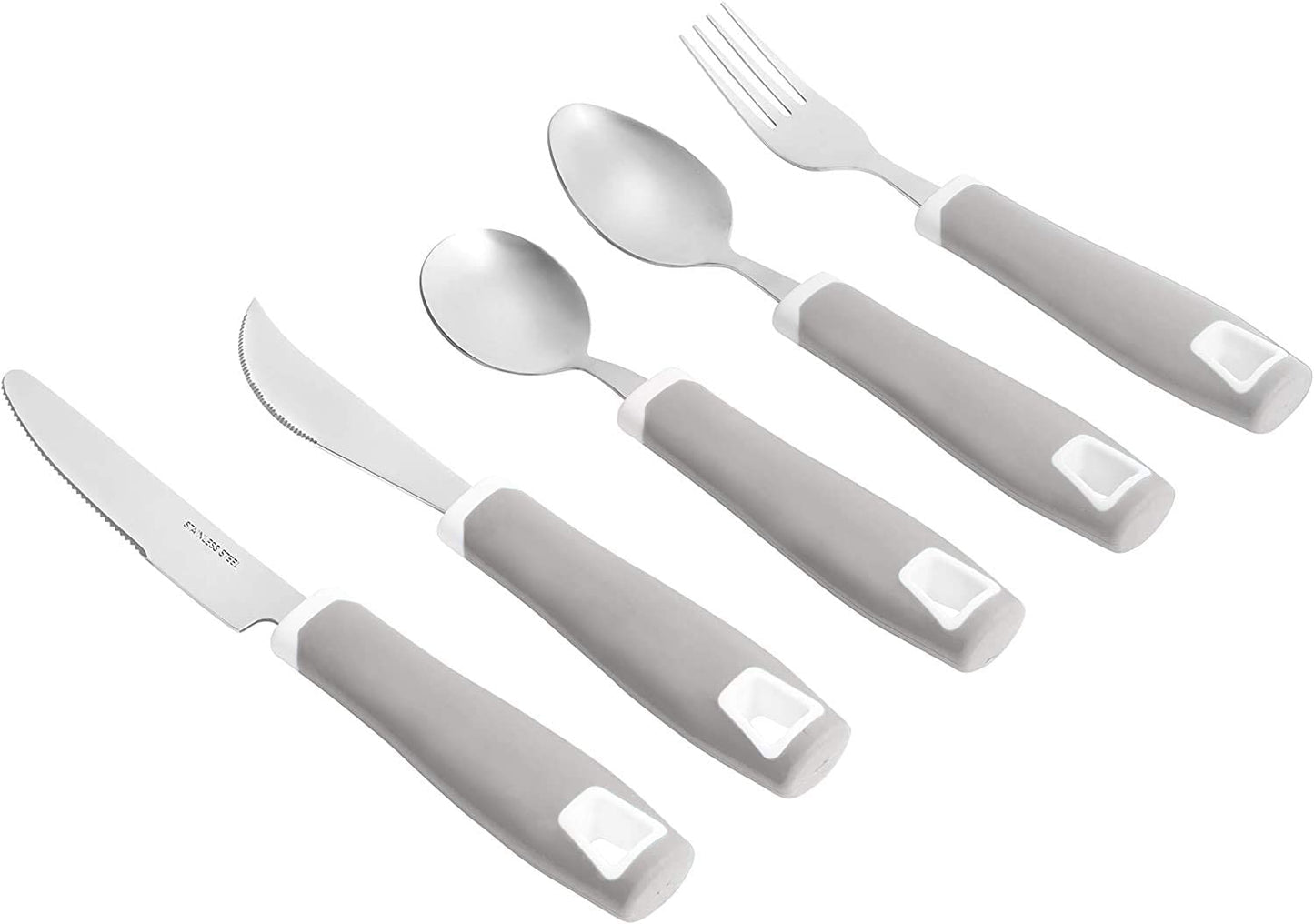 Special Supplies Adaptive Utensils Set (5-Piece) – Non-Slip Wide Grip Silverware for Tremors, Arthritis, Parkinson’s, and Low Hand Strength