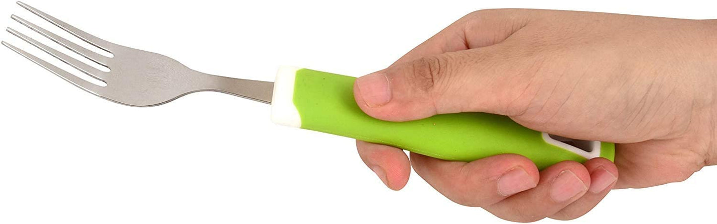 Special Supplies Adaptive Utensils Set (5-Piece) – Non-Slip Wide Grip Silverware for Tremors, Arthritis, Parkinson’s, and Low Hand Strength - Rainbow Colors