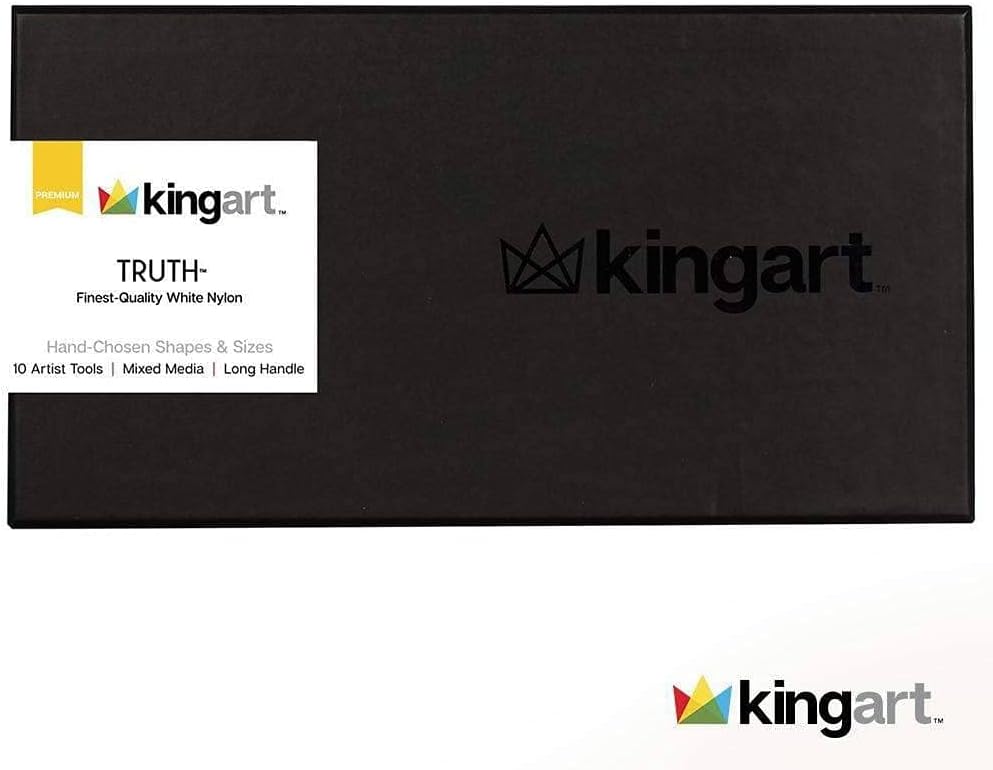 KINGART® White Nylon Long Handle Oil & Acrylic Brushes 10 pc