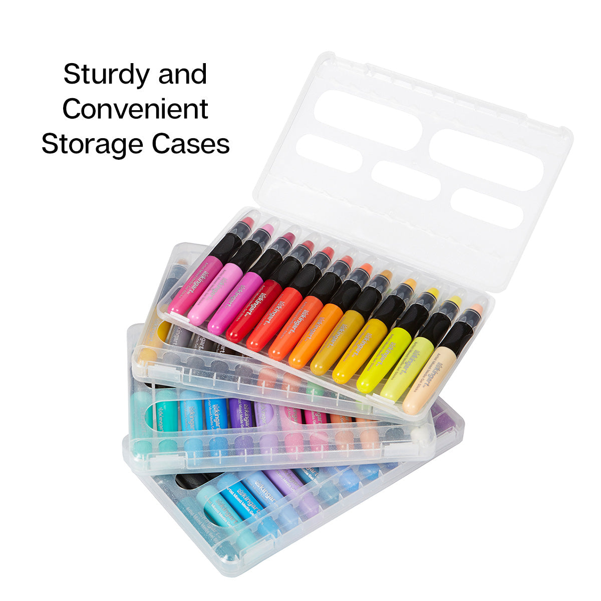 KINGART® Mixed Media Gel Stick Crayons – Set of 48 Colors