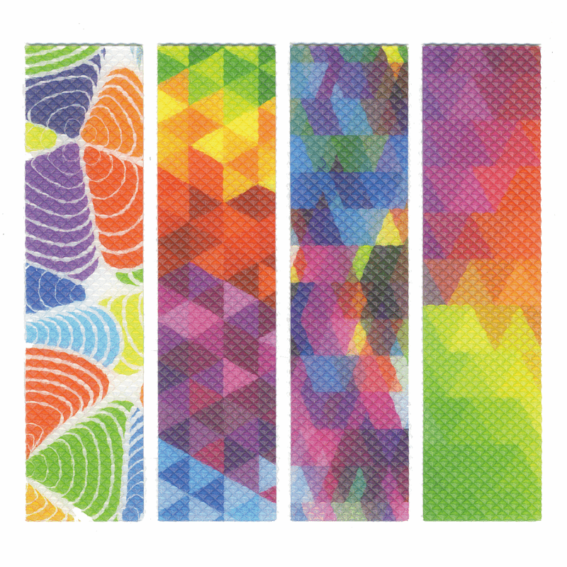 The Pencil Grip Inc. Zen Strips – Textured Sensory Calming Strips - Bumpy Brights Colors (4-Pack)